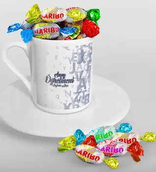

Personalized Class Teacher Turkish coffee Cup and Haribo Candy Gift Seti-15
