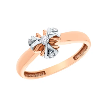 

Gold ring with diamonds sunlight sample 585