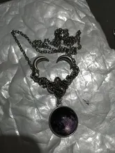 Cristal de vidrio Luna collar COLGANTE media luna bruja joyería de Luna simple collar joyería pagano mago regalo