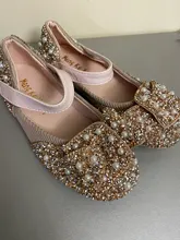 Verano de las muchachas del bebé sandalias niños, sandalias de bebé niños resbalón en perlas de cristal princesa individual zapatos romanos zapatos tamaño 21-36