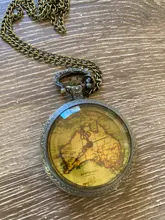 Reloj de bolsillo Vintage Steampunk para hombre y mujer, diseño de mapa de Australia, cadena de reloj de bolsillo Retro, regalo, joyería, collar