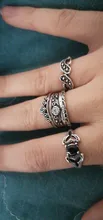Conjunto de anillo con gemas estilo Retro bohemio para mujer, sortija, flor de cristal, elefante, Loto hueco, 32 estilos, regalo de aniversario de boda