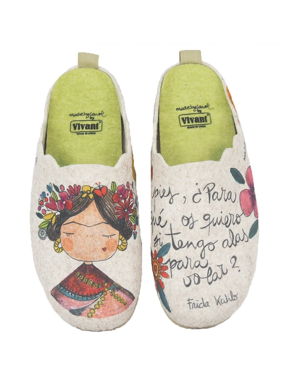 divertidas de estar casa para mujer originales de Vivant made by Carol. Pantuflas fieltro chica. Pies, ¿para que qiero si tengo alas para volar? Para regalo original|Chancletas| - AliExpress