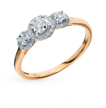 

Gold ring with diamonds sunlight sample 585