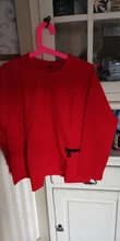 Big-Size T-Shirt Irregular Long-Sleeve Red EAM Fashion Women Spring Round-Neck 