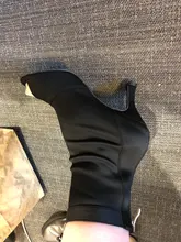 Zapatos de Salsa Jazz para mujer, calzado de baile latino de talla grande para interiores y exteriores, botas de nailon de tacón alto para profesores de baile, color negro
