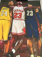 Poster Basketball Wall-Pictures Canvas Kobe Bryant Stars Lebron James Michael Living-Room