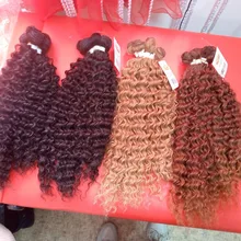 FASHION IDOL-mechones de pelo rizado Afro, extensiones de cabello sintético de Color rubio 613, Color natural, 6 uds., 20, 22 y 24 pulgadas