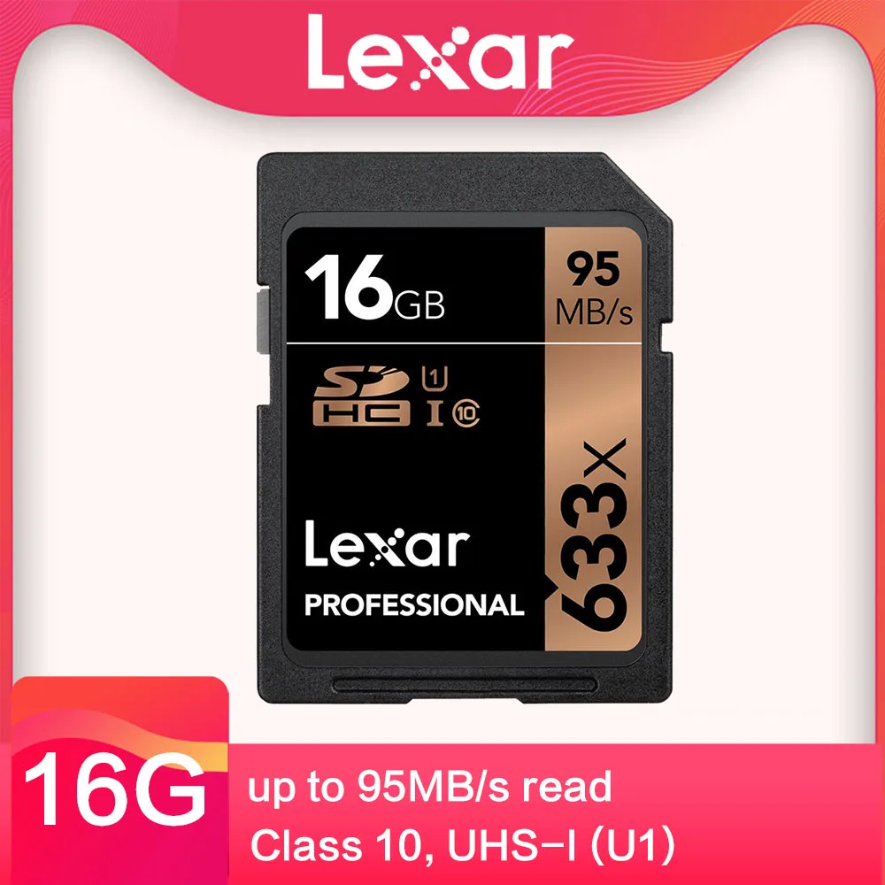 Карта памяти Lexar 95 м/с SDXC 32 Гб 64 128 ГБ SD карта U1 SDHC Class10 U3 256G 512G 1T для видеокамеры 1080p 3D