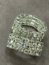 2020 chapados en plata de moda elástico anillos para las mujeres brillante estrás de cristal Multicolor anillo nupcial de la boda accesorios de la joyería