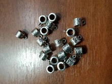 Lote de 20 a 200 Uds de cuentas espaciadoras de tubo sueltas chapadas en plata con flores para la fabricación de joyas, tubos colgantes, accesorios para collar y pulsera DIY