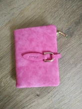 Monedero pequeño de piel sintética con cierre a presión para mujer, cartera pequeña mate