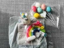 WEIGAO pastel de arco iris Toppers unicornio nube huevo globo banderas para pastel decoración niños Magdalena de cumpleaños Topper boda fiesta