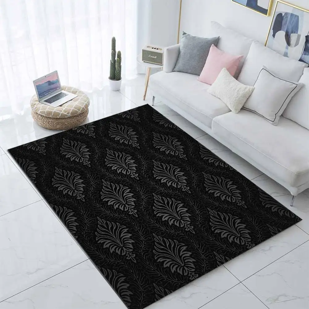 Еще черный белый Дамаск современный скандинав нордек 3d принт Нескользящая микрофибра Гостиная декоративный современный моющийся коврик