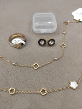 JeeMango de acero inoxidable Flor de cristal CZ colgante de planta pulseras para las mujeres cadena de oro rosa y pulsera de enlace pulsera JB19114