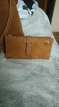 Bolso largo doble pliegue de famosa marca para mujer, billetera de cuero de nobuk con cordón, cremallera, billetera de gamuza, bolso de mano femenino