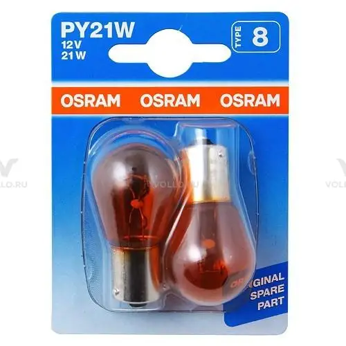 OSRAM 7507-02B Лампа PY21W 12V-21W(BAU15s) ORIGINAL LINE(блистер 2шт