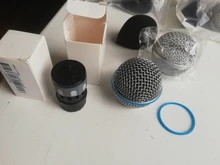 Cabezal de rejilla del micrófono de repuesto de malla de acero azul, accesorio de piezas de bricolaje