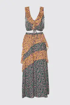 

Trendyol Flower Pattern Mix Viscose Bottom-Top Suit TBESS20AU0074