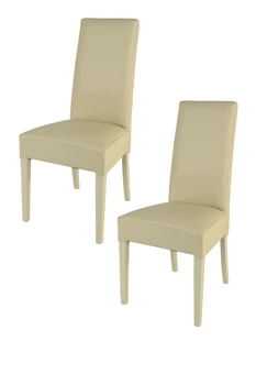 

Tommychairs-Set 2 Chairs Luisa for Kitchen and bar beech Wood structure upholstered in faux leather sand
