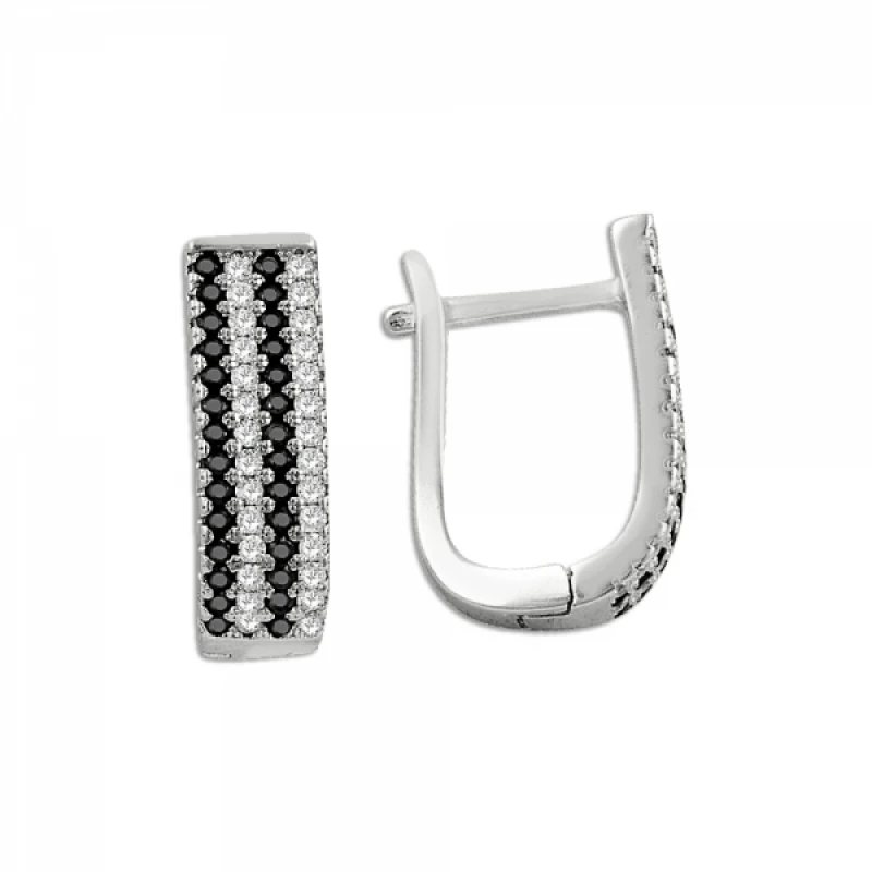 

Armagano 4 Row Zircon Cubic Zirconia J Earrings