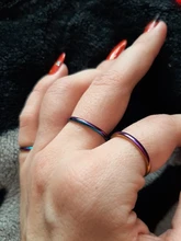 JIOROMY-Anillos finos de 2mm para mujer, joyería para hombre, negro, plata, rosa de Color dorado, acero inoxidable, elegante, cola de fiesta