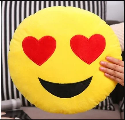 Подушка Emoji Heart Eyes (Эмоджи Сердечки)|Плюшевые подушки| |