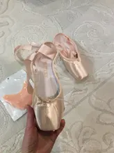 Yukigaga-zapatos de Ballet profesional para mujeres y niñas, zapatillas de baile con cintas, de satén