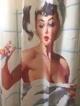 Shower Curtains American-Girl Polyester-Fabric Waterproof Woman 3D with 12-Hooks Washable