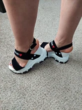 Moipheng-Sandalias de plataforma para mujer, zapatos de tacón alto y grueso con cuña, punta de pez, color rojo, novedad de verano de 2021