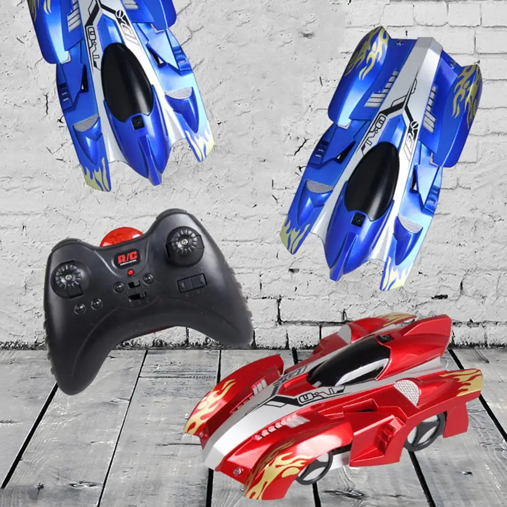 Goede Groothandel Afstandsbediening Klimmen Muur RC Auto met Led verlichting 360 Graden Roterende Stunt Speelgoed Machine Muur RC auto Kerst gift