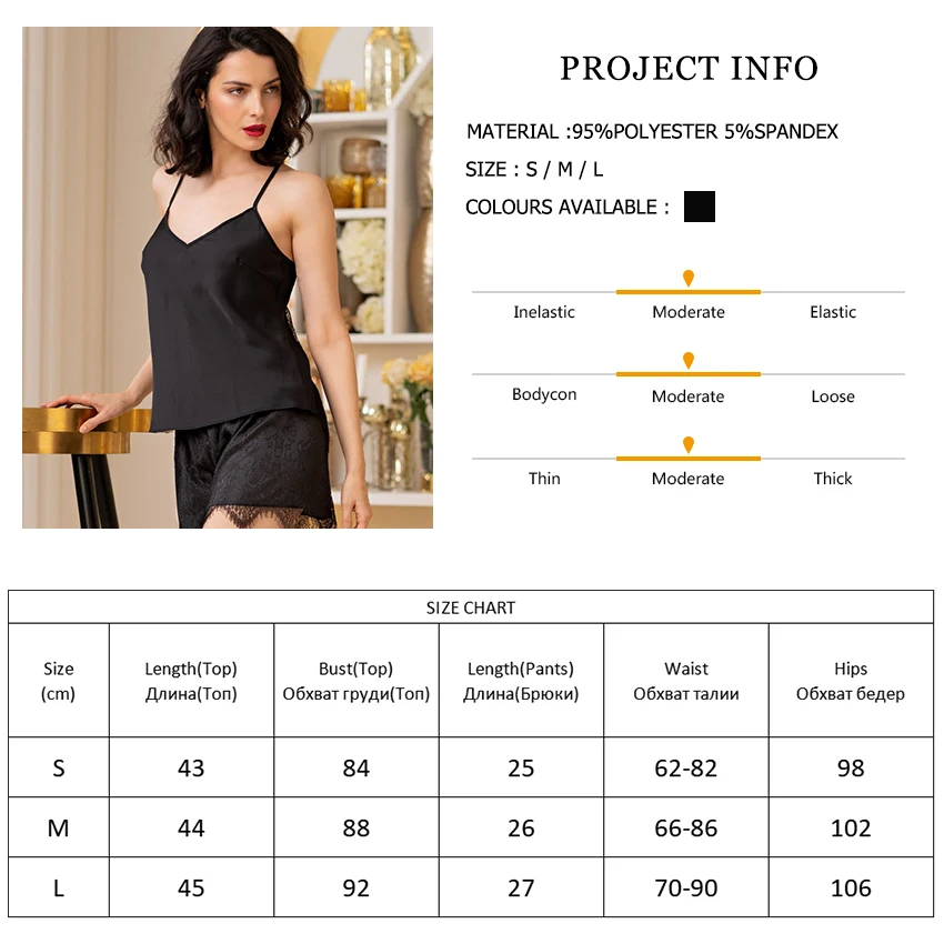 Waliicorners Strappy-Back Camisole See Through Sets Womens Outfits Lace Patchwork Sexy Suits With Shorts 5 U39a4e7512d4749d39a5ed0e65adf77f0q