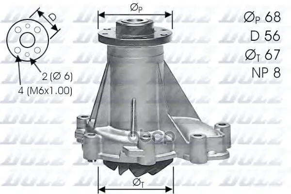 Насос Водяной Mb W124/W140/W201/W202/W210 2.5d/Td/3.5td 84- Dolz арт. M176