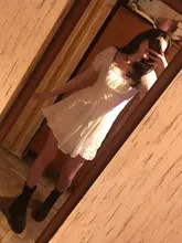 Bazaleas-vestido de encaje bordado blanco para mujer, vestido Vintage de cintura Bandage con lazo cruzado, vestidos de mujer con volantes a la moda