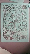 Reloj de tamaño A4, pintura de pared de flores, plantillas, sello, álbum de recortes, arte decorativo en relieve, papel, DIY, plantilla de etiquetas de flores