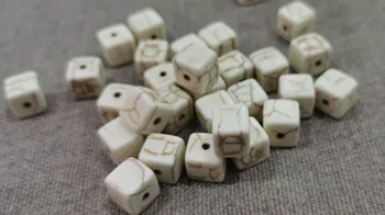

White Turquoise--4mm 6mm 8mm 10mm Bone White Cube or Dice Bead - Square Cream Ivory synthetic turquoise Rainbow Square Box bead
