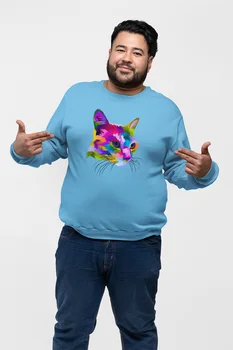 

Angemiel Wear Color Cat Portrait Blue Men Sweatshirts