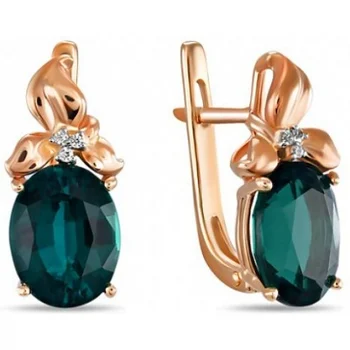 

Lucas gold emerald diamond earrings in red gold