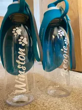 Botella de agua portátil para mascotas, tazón de viaje de 580ml con diseño de hojas de silicona suave para cachorros y gatos, dispensador de agua para mascotas al aire libre