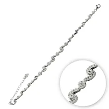 Серебряный 925 пробы браслет с цирконием