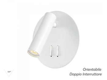

V-TAC LD1489C Led bedside wall sconce lamp for reading double lighting 3W 6W 3000K SKU-1489