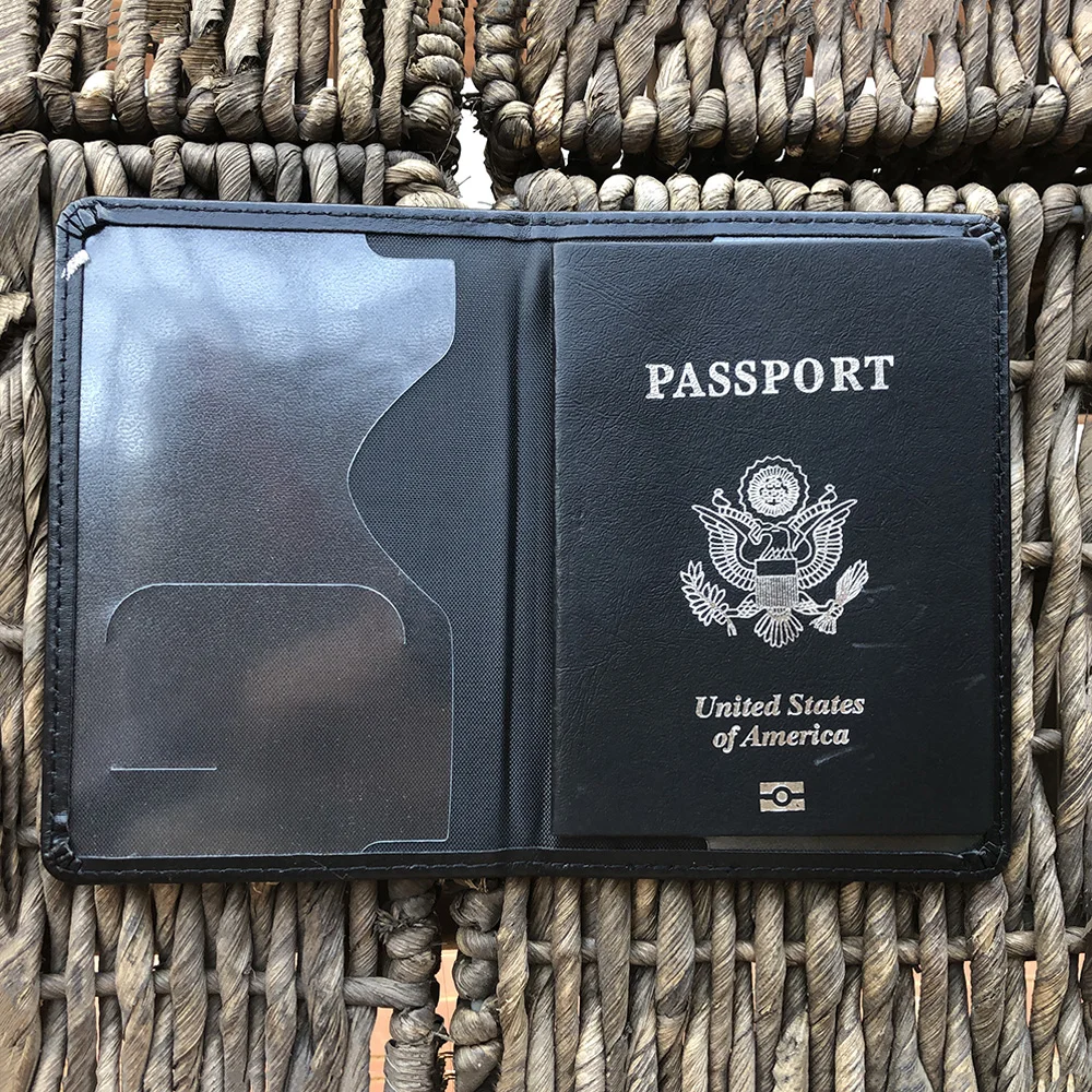 Personalised leather USA Passport Cover Customized Travel Passport holder American Wallet Covers for Passports us passport
