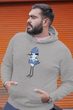 

Angemiel Wear Sneaked Gülen Mordecai Gray Men 'S Hooded Sweatshirt