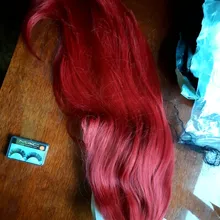 Wig Hair-Wigs Baby-Hair Lace-Front Natural Synthetic X-TRESS Red-Color Straight Free-Part
