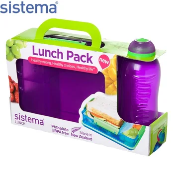 

Набор контейнер с разделителями 975мл и бутылка 330мл Sistema "Lunch", фиолетовый, 41575