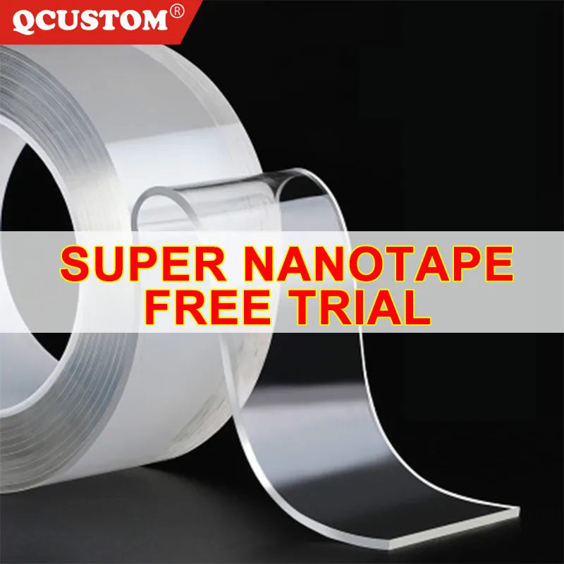 

QCUSTOM Tapes Double-Sided-Tape Self-Adhesive Traceless Nano Transparent Washable Magical Waterproof Acrylic Home Improvement 5M