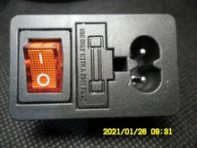 IEC320 C14 eléctrico CA zócalo 3 pin rojo LED 250V interruptor basculante 10A fusible mujer entrada macho conector de clavija 2 enchufe con pines de montaje