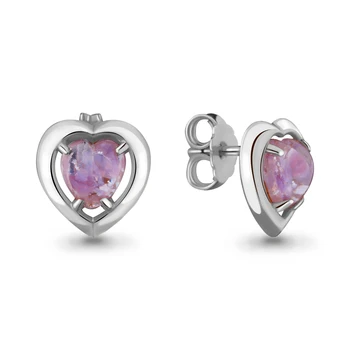 

AQUAMARINE stud with artificial vstavkmi, Silver 925