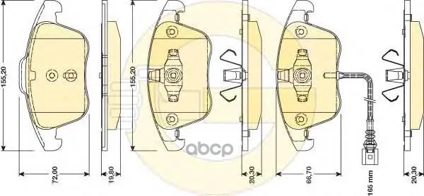 Колодки Тормозные Audi Q3 11-/Vw Sharan 10-/Tiguan 07- Передние Girling 6117622 Girling арт. 6117622