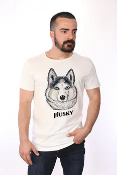 

Angemiel Wear Vicinity Husky Dog Cotton White Men 'S T-Shirt